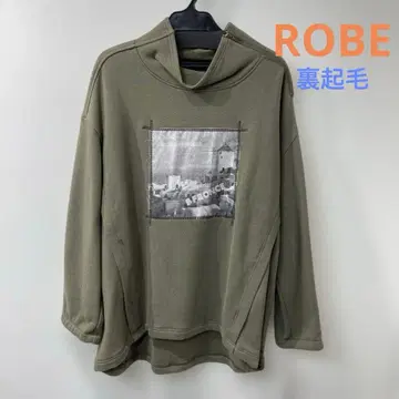 ROBE BLUE FRONCE 사진 로고 속기모 풀오버 카키