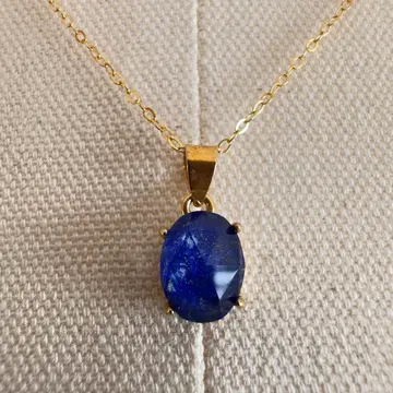 실버 925 블루스톤 목걸이 갸냘픈 골드 컬러