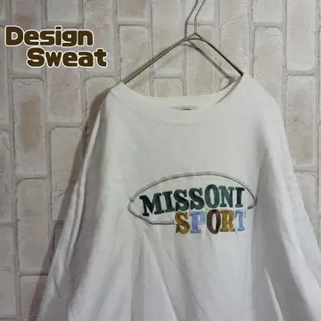 미쏘니 맨투맨 트레이닝복 화이트 자수 스포츠