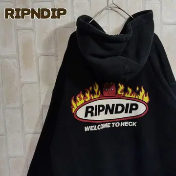 립앤딥 후드티 풀오버 파이어 패턴