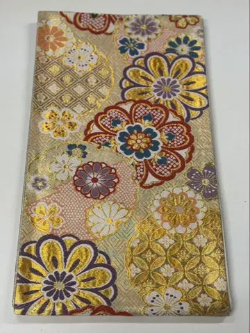 화려한 꽃무늬 후쿠로 오비 순수 실크