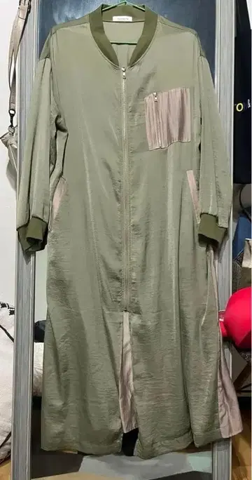 donamarie 올리브 그린 롱 코트