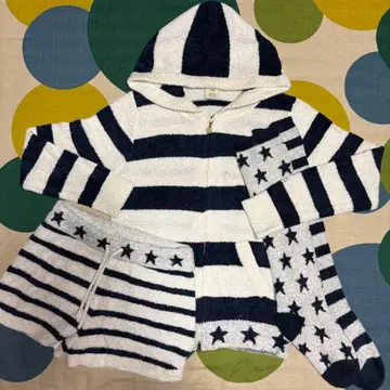 젤라또피케 보더 별 패턴 후드티 숏팬츠 삭스 세트