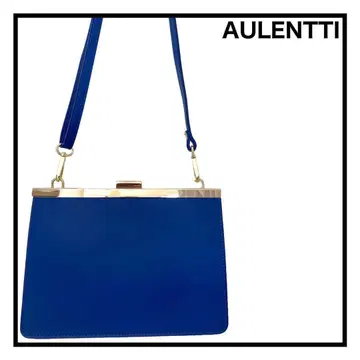 택 포함 새상품 AULENTTI 소가죽 가죽 숄더백 블루 이탈리아