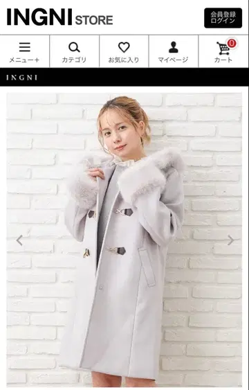 퍼 달린 더플 코트 M 사이즈 라이트 그레이