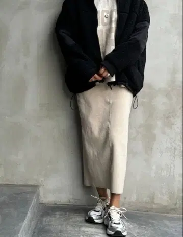 플라밍고 퍼 스탠드 칼라 보아 베스트