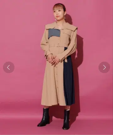 REDYAZEL 트렌치 롱 슬리브 원피스 S