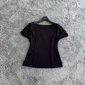 FOXEY NY 38 리본 소매 다크 네이비 상의