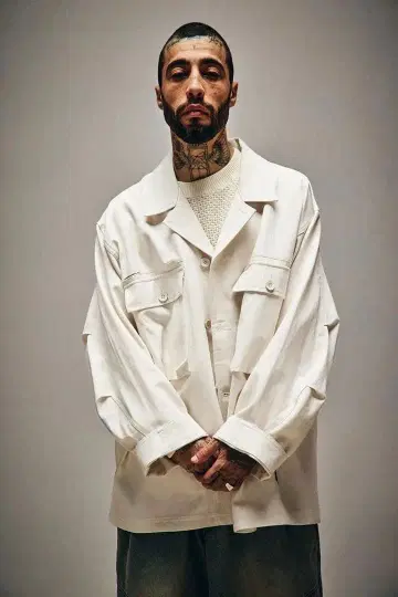 TIGHTBOOTH LABEL LOGO BDU SHIRT IVORY