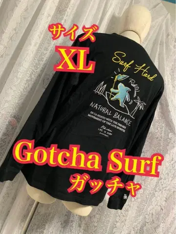 Gotcha Surf 갓차 롱T 블랙 긴팔 T셔츠 자수 로고 XL