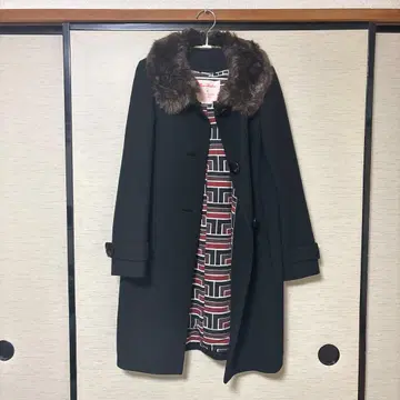 케이트 스페이드 퍼 카라 부착 롱 코트 사이즈 0