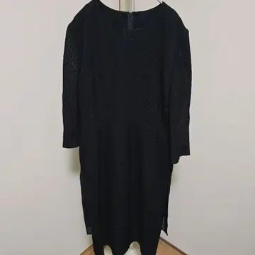 도쿄 소와르 블랙 긴팔 드레스 비침 슬릿 포함