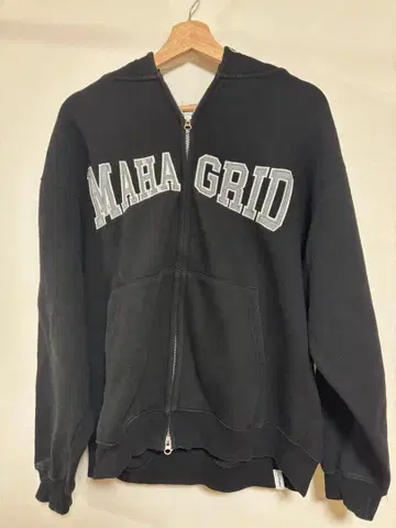 mahargrid 블랙 집업 후드티 M