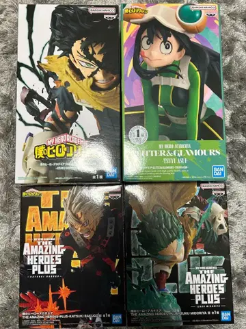 나의 히어로 아카데미아 피규어 4개 세트 데쿠 2개 카짱 츠유