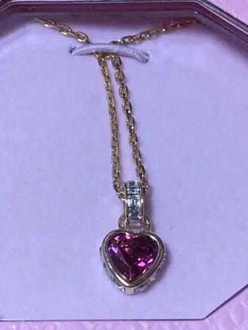 하트형 핑크 스톤 목걸이 펜던트 56600337