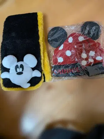 미키 미니 귀도리 모자 미사용