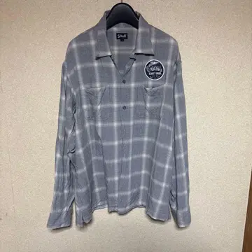 Schott 그레이 계열 레이온 옴브레 체크 플란넬 셔츠 L