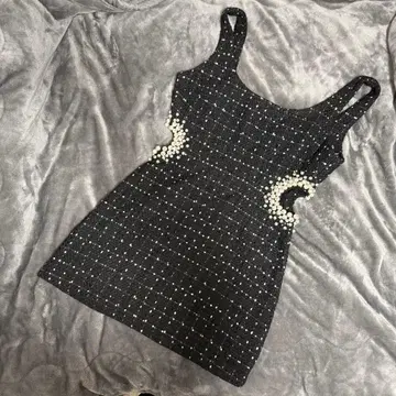 ZARA 펄 장식 트위드 미니 원피스 M size