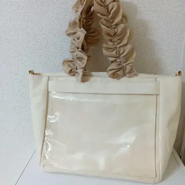 핸들 프릴 토트백 A4 베이지