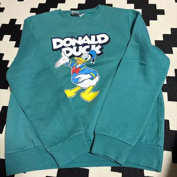 디즈니 도널드 덕 프린트 맨투맨 그린 M
