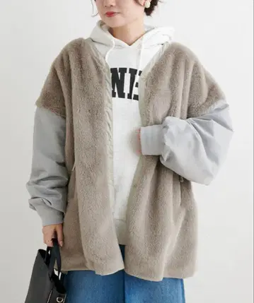 퓨어세신 폭스 라이크 퍼 밀리터리 자켓