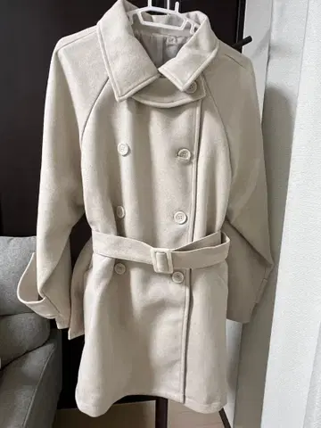 벨트 포함 멀티 Way 페이크 울 코트