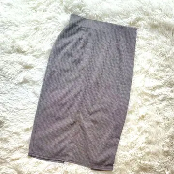 RESEXXY 글렌체크 타이트 스커트 M 차콜 그레이