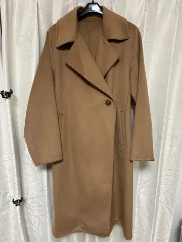 베이지 롱 코트 벨트 포함