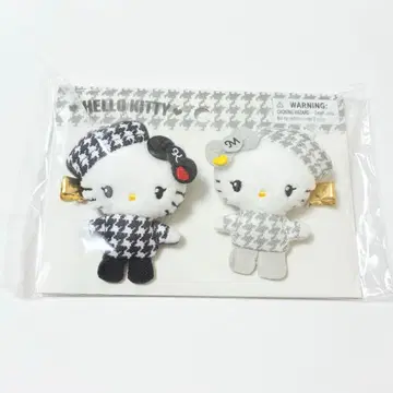 흑백 걸리시 쌍둥이 코디 헬로키티 산리오 헤어 클립