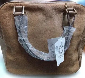 PICONE 베이지 가죽 송치 핸드백