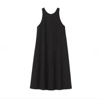 새상품 무인양품 건조하기 쉬운 브로드 슬리브리스 원피스 블랙