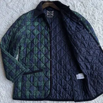 새상품급 라벤햄 퀼팅 자켓 블랙워치 옷깃 코듀로이