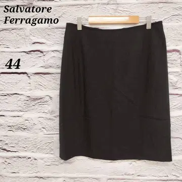 살바토레 페라가모 44 이탈리아제 미디 스커트 울 블랙