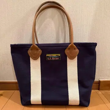 L.L.Bean 가죽 핸들 토트 네이비