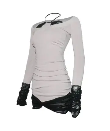 THEREDTHREAD S sheer docked dress mini