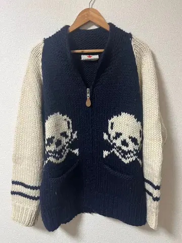 Tohji 착용 CANADIANA 카우친 스컬 니트 y2k punk