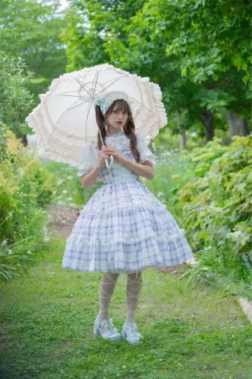 진화이트 앨리스 티어드 점프 스커트 원피스