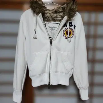레어 Y2K Abercrombie&Fitch 화이트 후드티 퍼 포함