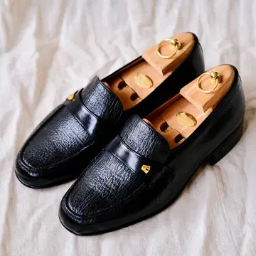 미사용 새상품 a.testoni 아 테스토니 그레인 콤비 로퍼 블랙 6H