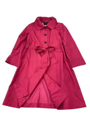 e110 sunauna 월드 핑크 허리 리본 포함 롱 코트