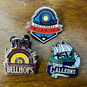 해외 파크 한정판 트랙션 핀 배지 3종 세트 타워 오브 테러 피터팬