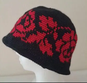 손뜨개질 크러셔 모자 장미 무늬 가을/겨울 따뜻한 모자 니트 모자