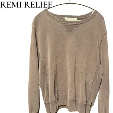 REMI RELIEF 빈티지 가공 크루넥 맨투맨 양V 가제트