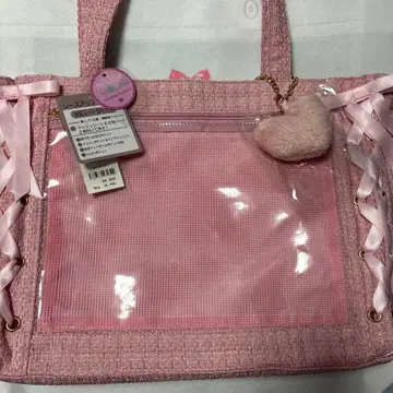 wego 트위드 레이스업 이타백 S 최애의 날 핑크