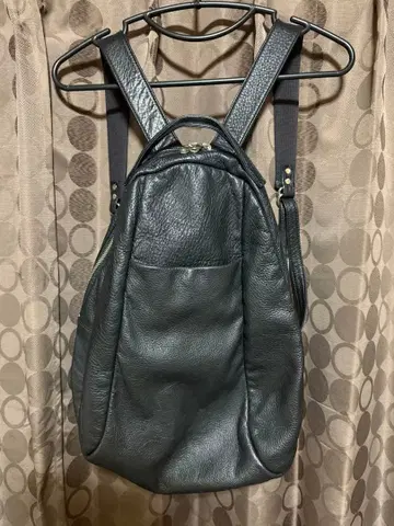 가죽 백팩 블랙