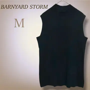 밴야드 스톰 슬리브리스 리브 니트 하이넥 블랙 심플 M