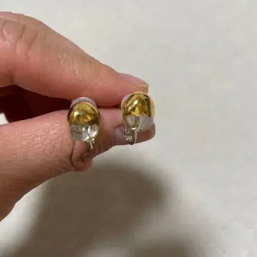 귀걸이 유리 골드 코팅 약 1cm
