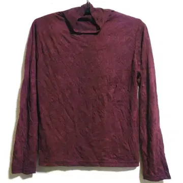 미사용 새상품 주름 가공 보틀넥 디자인 풀오버 티셔츠 일본제