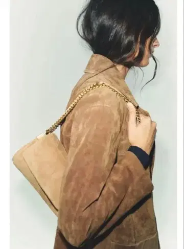 ZARA 스웨이드 숄더백 베이지