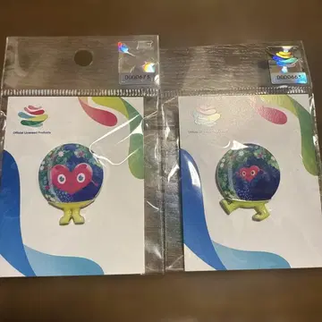 뚱크뚱크 핀 배지 요코하마 꽃박람회 EXPO2027 만박 2개 세트